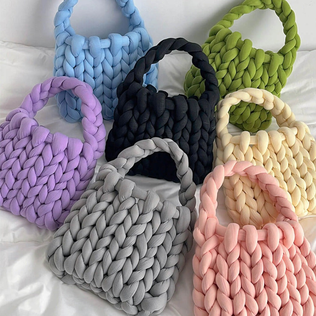 K-style Giant Chunky Plush Yarn Knitted Messenger Bag – HAPPY DAISY MARKET