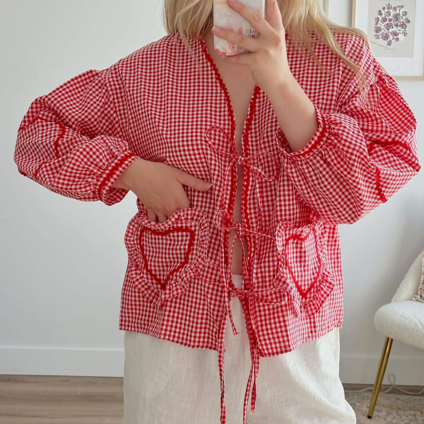 Heart Puff Sleeve Blouse