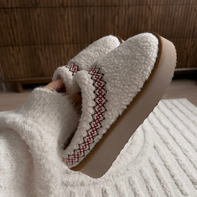 Sherpa Fleece Platform Slippers