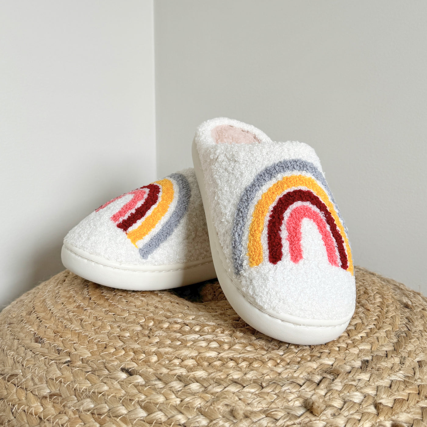 Emma Rainbow Plush Slippers