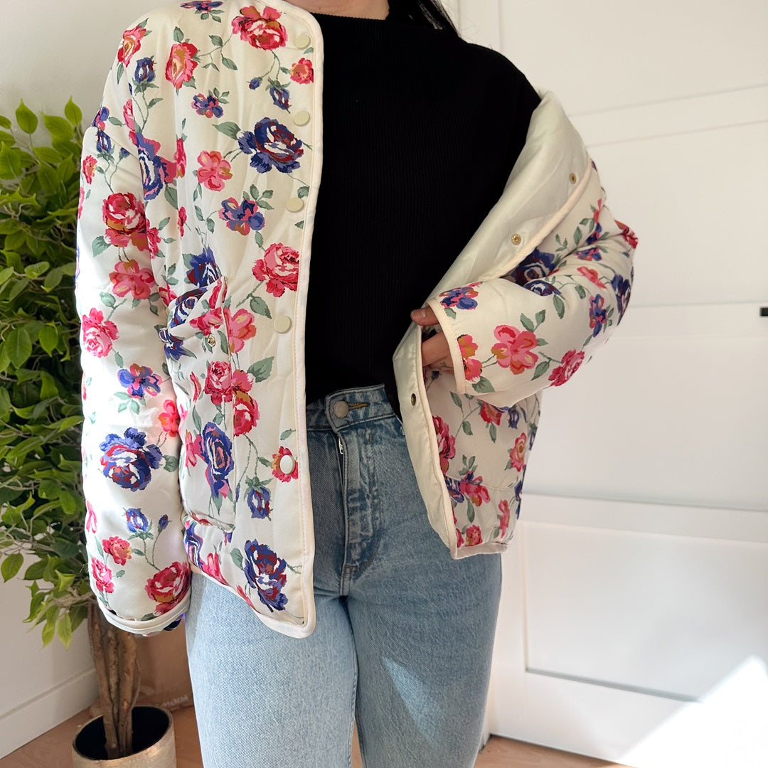 Veste matelassée fleurie Thea 