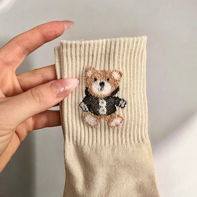 Embroidered Bear Socks Pack