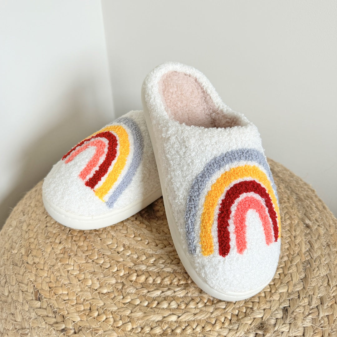 Emma Rainbow Plush Slippers