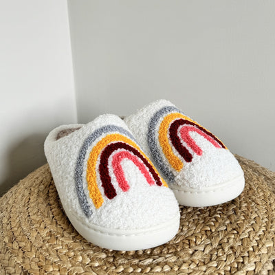 Emma Rainbow Plush Slippers